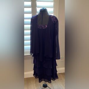 Jacket Dress with Sequin cutout appliqué.